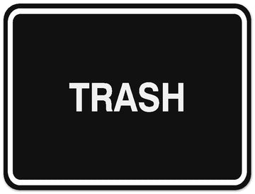 Signs ByLITA Classic Framed TRASH Door or Wall Sign Durable ABS Plastic | Laser Engraved | Easy Installation | Elegant Design